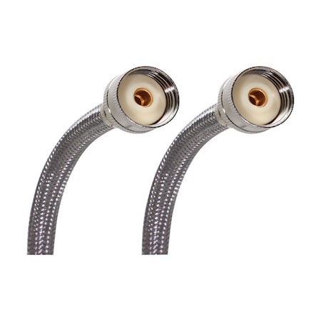 No-Burst Fluidmaster 3/4 in. Hose X 3/4 in. D Hose 48 in. Stainless Steel Washing Machine Supply Line 9WM48